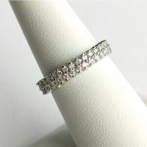 STERLING silver cz eternity band ring size 8 🆕